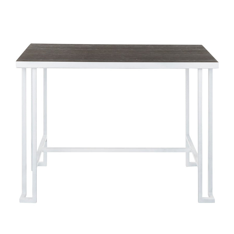 LumiSource Roman Counter Table, Vintage White/Espresso Bamboo