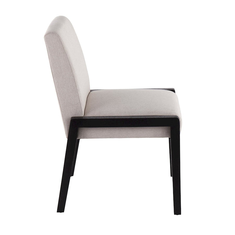 LumiSource Carmen Chair, Set of 2, Black Wood/Beige Fabric