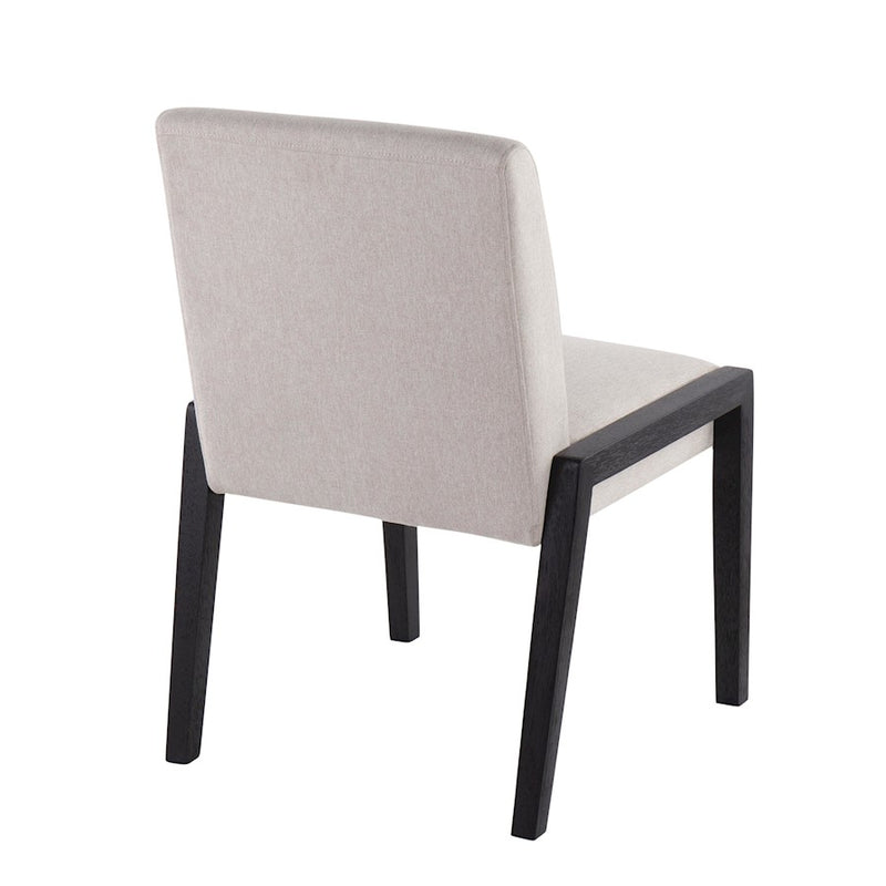 LumiSource Carmen Chair, Set of 2, Black Wood/Beige Fabric