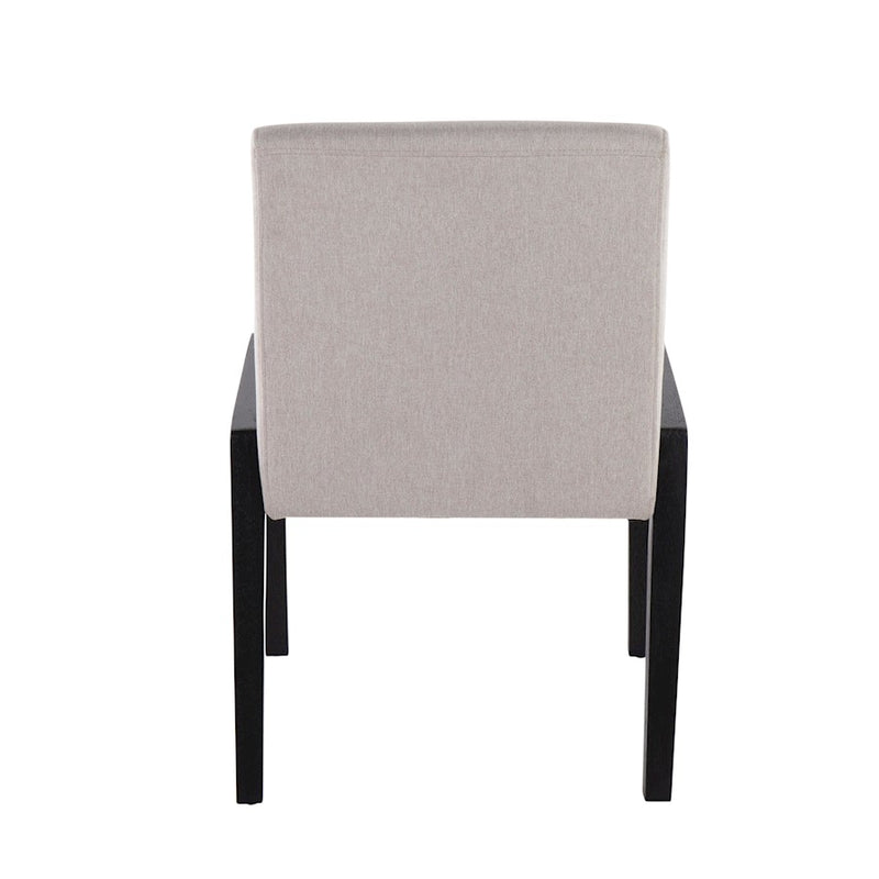 LumiSource Carmen Chair, Set of 2, Black Wood/Beige Fabric