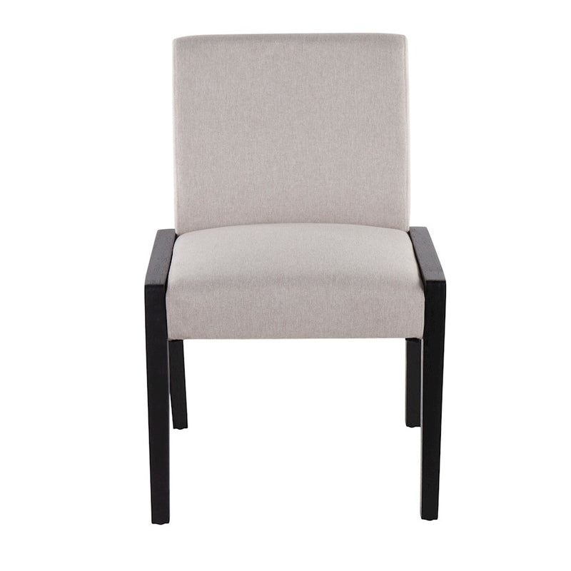 LumiSource Carmen Chair, Set of 2, Black Wood/Beige Fabric