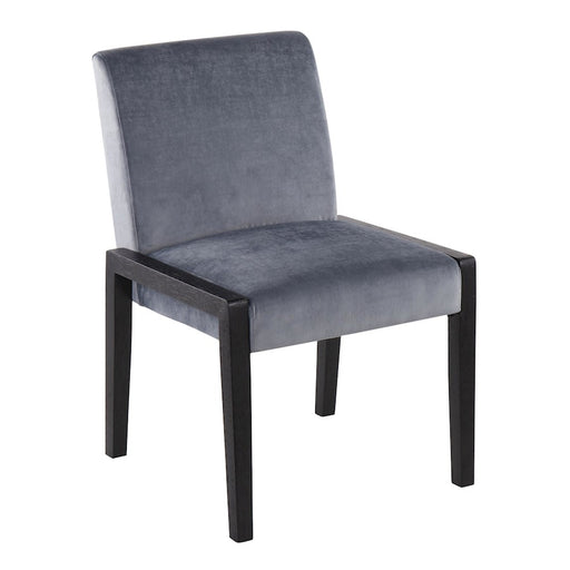 LumiSource Carmen Chair, Set of 2, Black/Crushed Blue Velvet