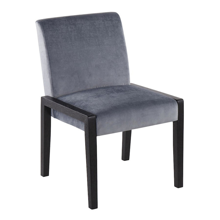 LumiSource Carmen Chair, Set of 2, Black/Crushed Blue Velvet