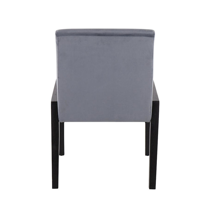 LumiSource Carmen Chair, Set of 2, Black/Crushed Blue Velvet