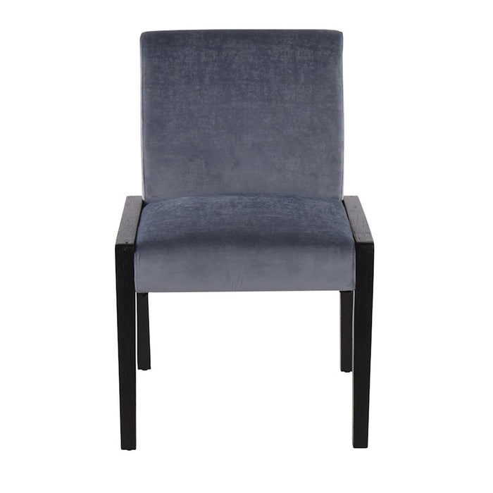 LumiSource Carmen Chair, Set of 2, Black/Crushed Blue Velvet