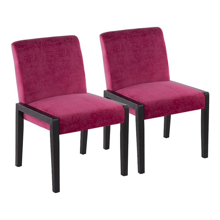 LumiSource Carmen Chair, Set of 2, Black/Crushed Hot Pink - DC-CARMENBKCVHP2