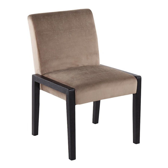 LumiSource Carmen Chair, Set of 2, Black/Crushed Light Brown