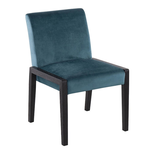 LumiSource Carmen Chair, Set of 2, Black/Crushed Teal Velvet