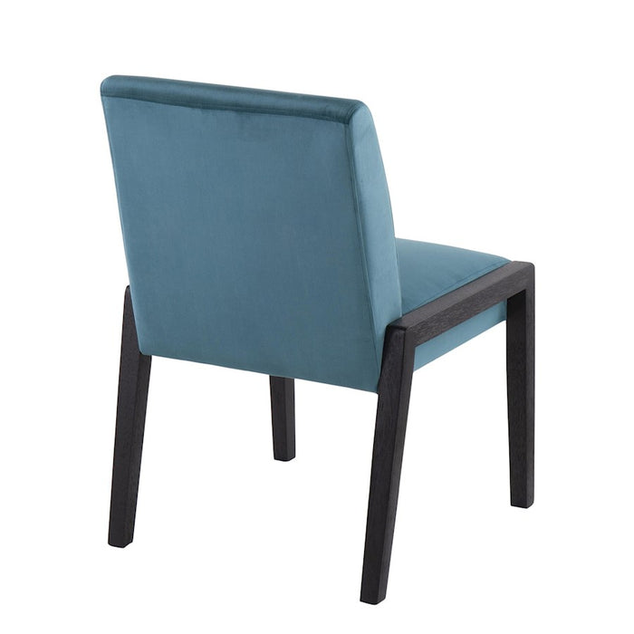 LumiSource Carmen Chair, Set of 2, Black/Crushed Teal Velvet