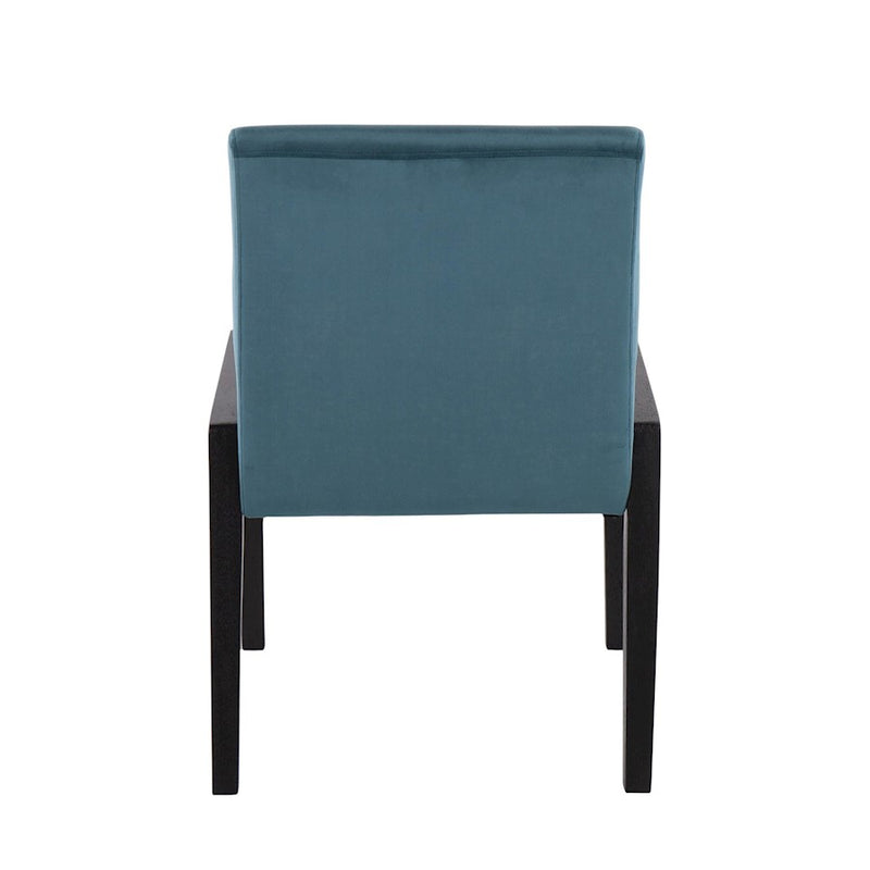 LumiSource Carmen Chair, Set of 2, Black/Crushed Teal Velvet