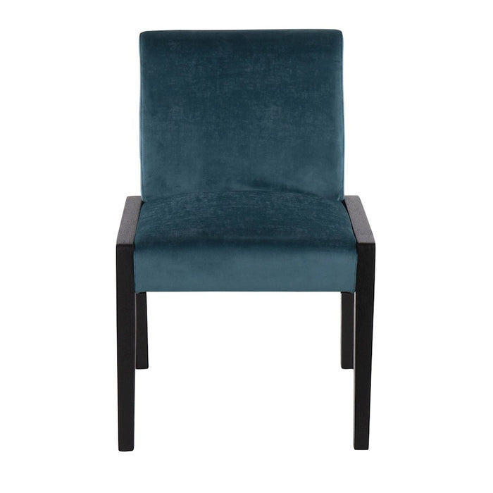 LumiSource Carmen Chair, Set of 2, Black/Crushed Teal Velvet