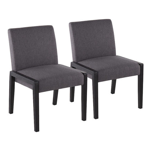 LumiSource Carmen Chair, Set of 2, Black Wood/Grey Fabric - DC-CARMENBKGY2