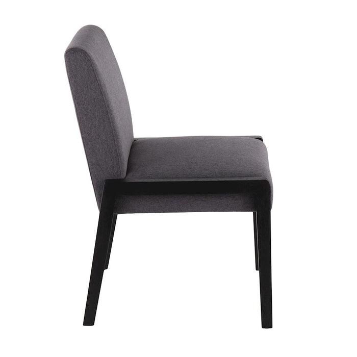 LumiSource Carmen Chair, Set of 2, Black Wood/Grey Fabric