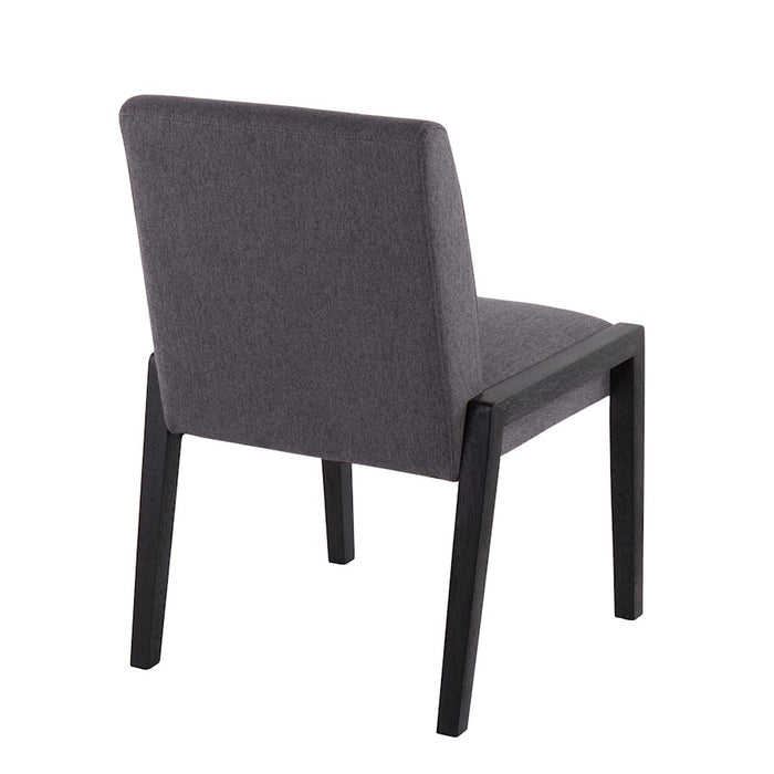 LumiSource Carmen Chair, Set of 2, Black Wood/Grey Fabric
