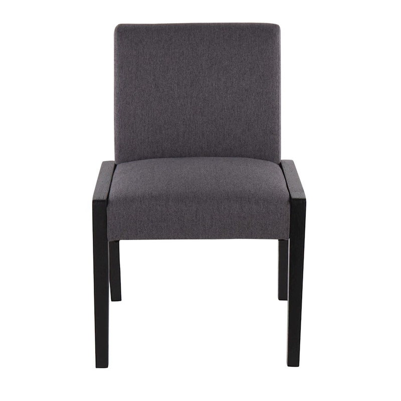 LumiSource Carmen Chair, Set of 2, Black Wood/Grey Fabric
