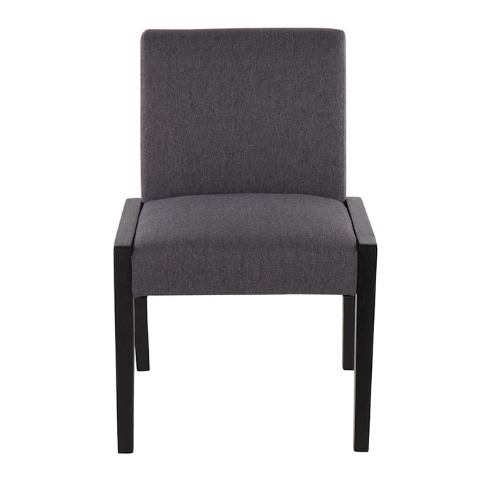 LumiSource Carmen Chair, Set of 2, Black Wood/Grey Fabric