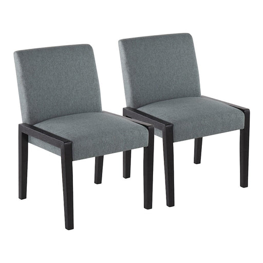 LumiSource Carmen Chair, Set of 2, Black Wood/Teal Fabric - DC-CARMENBKTL2
