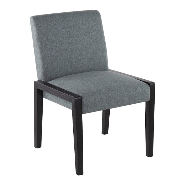 LumiSource Carmen Chair, Set of 2, Black Wood/Teal Fabric