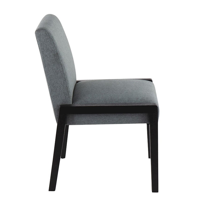 LumiSource Carmen Chair, Set of 2, Black Wood/Teal Fabric