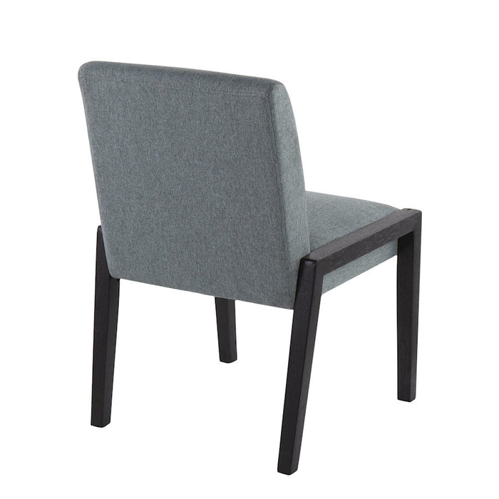 LumiSource Carmen Chair, Set of 2, Black Wood/Teal Fabric