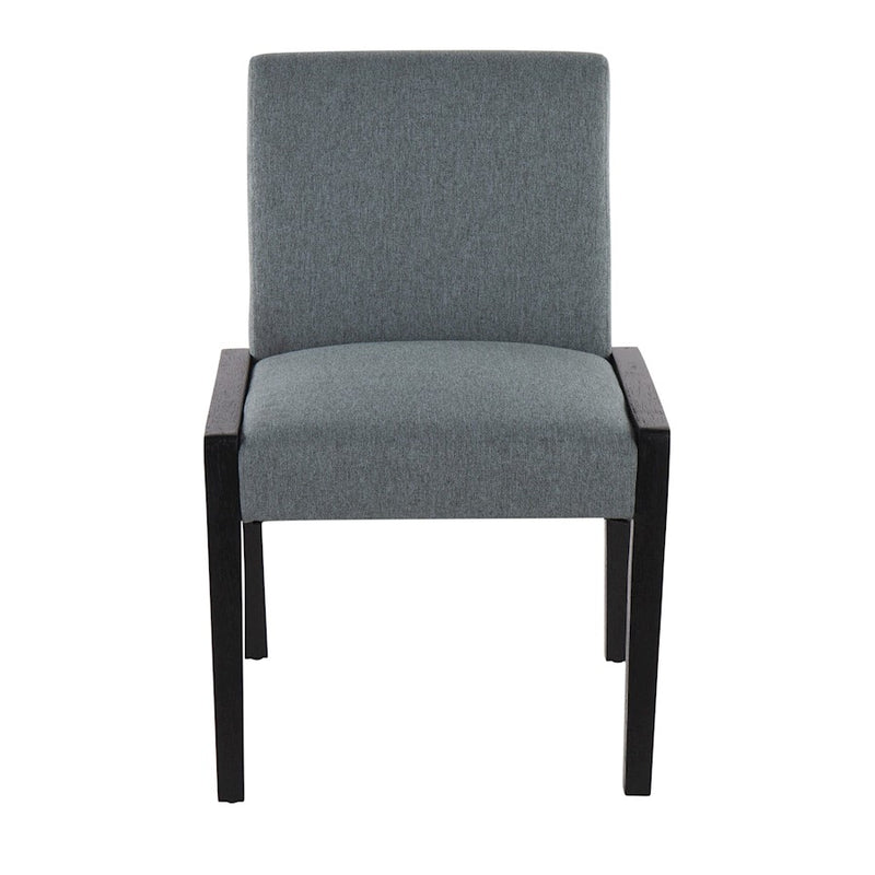 LumiSource Carmen Chair, Set of 2, Black Wood/Teal Fabric