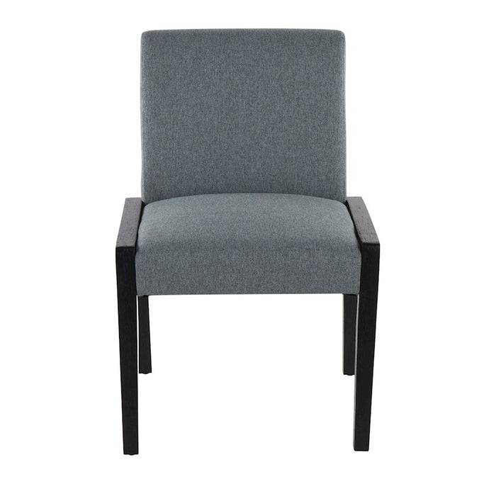 LumiSource Carmen Chair, Set of 2, Black Wood/Teal Fabric