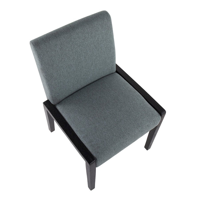 LumiSource Carmen Chair, Set of 2, Black Wood/Teal Fabric