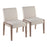LumiSource Carmen Chair, Set of 2, White Washed Wood/Beige - DC-CARMENWWBG2