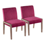 LumiSource Carmen Chair, Set of 2, White/Pink - DC-CARMENWWCVHP2