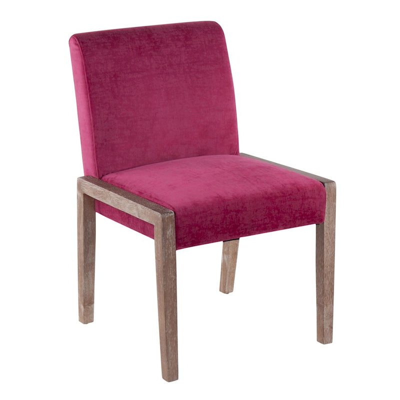 LumiSource Carmen Chair, Set of 2, White/Pink