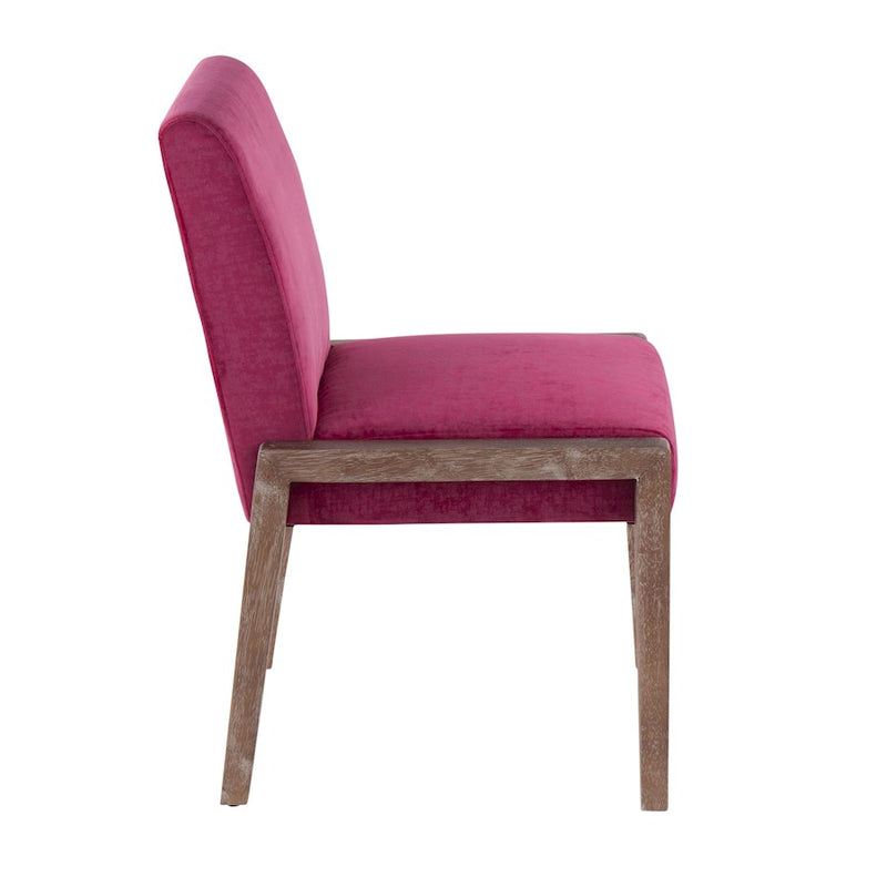 LumiSource Carmen Chair, Set of 2, White/Pink