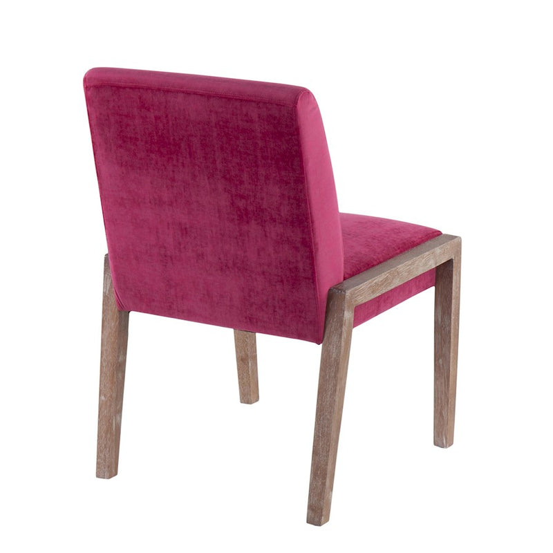 LumiSource Carmen Chair, Set of 2, White/Pink