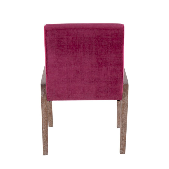 LumiSource Carmen Chair, Set of 2, White/Pink