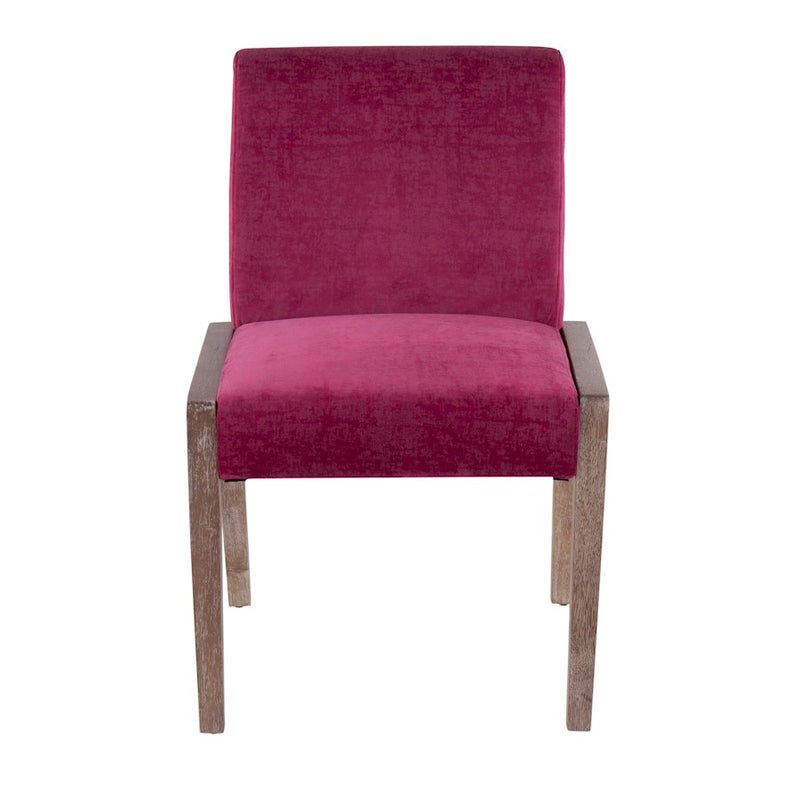LumiSource Carmen Chair, Set of 2, White/Pink