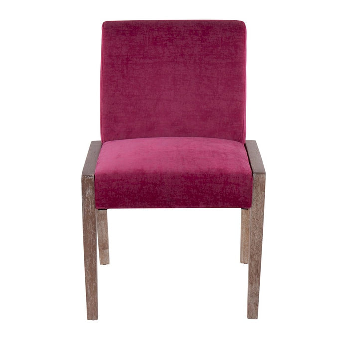 LumiSource Carmen Chair, Set of 2, White/Pink