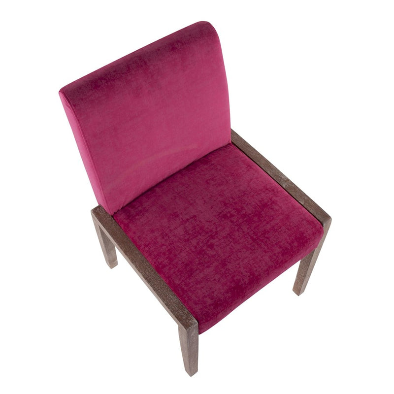 LumiSource Carmen Chair, Set of 2, White/Pink