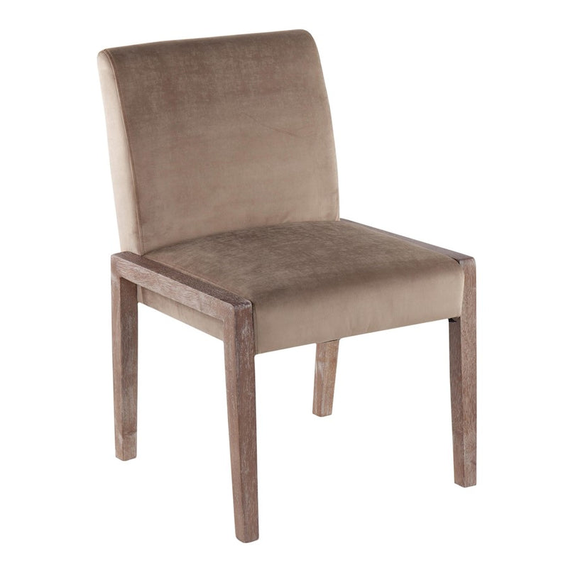 LumiSource Carmen Chair, Set of 2, White/Brown