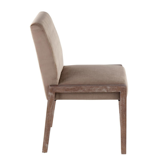 LumiSource Carmen Chair, Set of 2, White/Brown