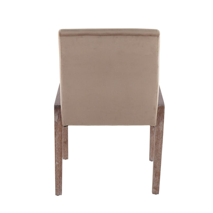 LumiSource Carmen Chair, Set of 2, White/Brown
