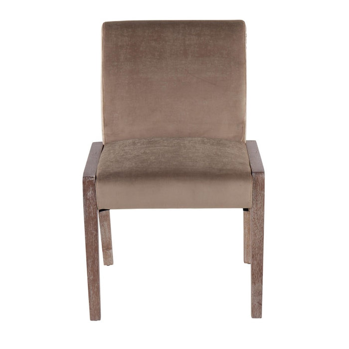 LumiSource Carmen Chair, Set of 2, White/Brown