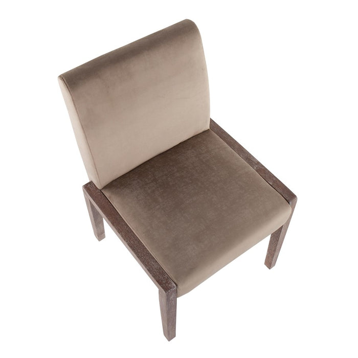 LumiSource Carmen Chair, Set of 2, White/Brown