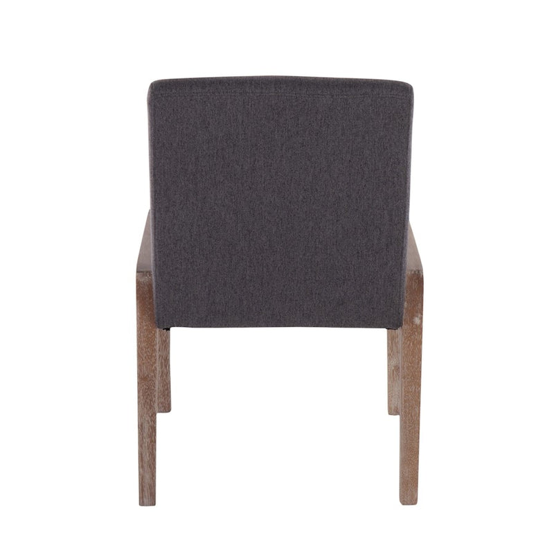 LumiSource Carmen Chair Set of 2 | White Washed Wood & Grey Fabric | Dining Room & Living Room Accent | 23.25 x 21.5 x 32.5 in | Model DC-CARMENWWGY2