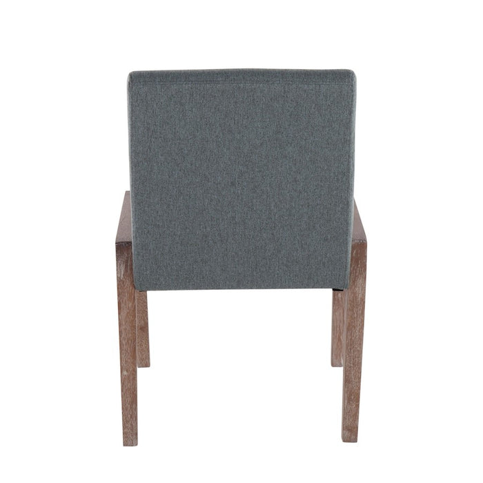 LumiSource Carmen Chair, Set of 2, White Washed Wood/Teal