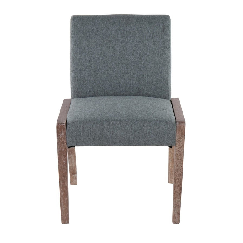 LumiSource Carmen Chair Set of 2 | White Washed Wood & Teal Fabric | Dining Room & Living Room Accent | 23.25 x 21.5 x 32.5 in | Model DC-CARMENWWTL2