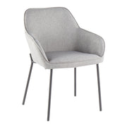 LumiSource Daniella Dining Chair Set of 2 | Contemporary Black Metal and Grey Fabric | Dining Room & Living Room Seating | Model DC-DANIELLABKGY2
