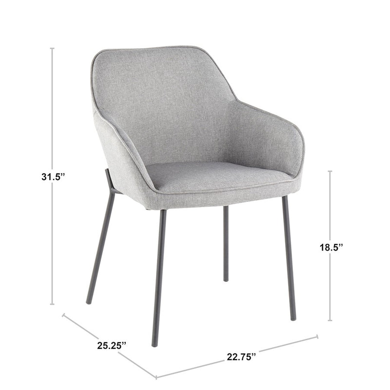 LumiSource Daniella Dining Chair, Set of 2, Gold Steel/Camel PU