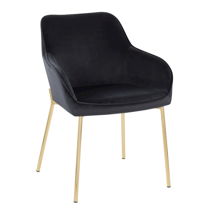 LumiSource Daniella Dining Chair, Set of 2, Gold/Black