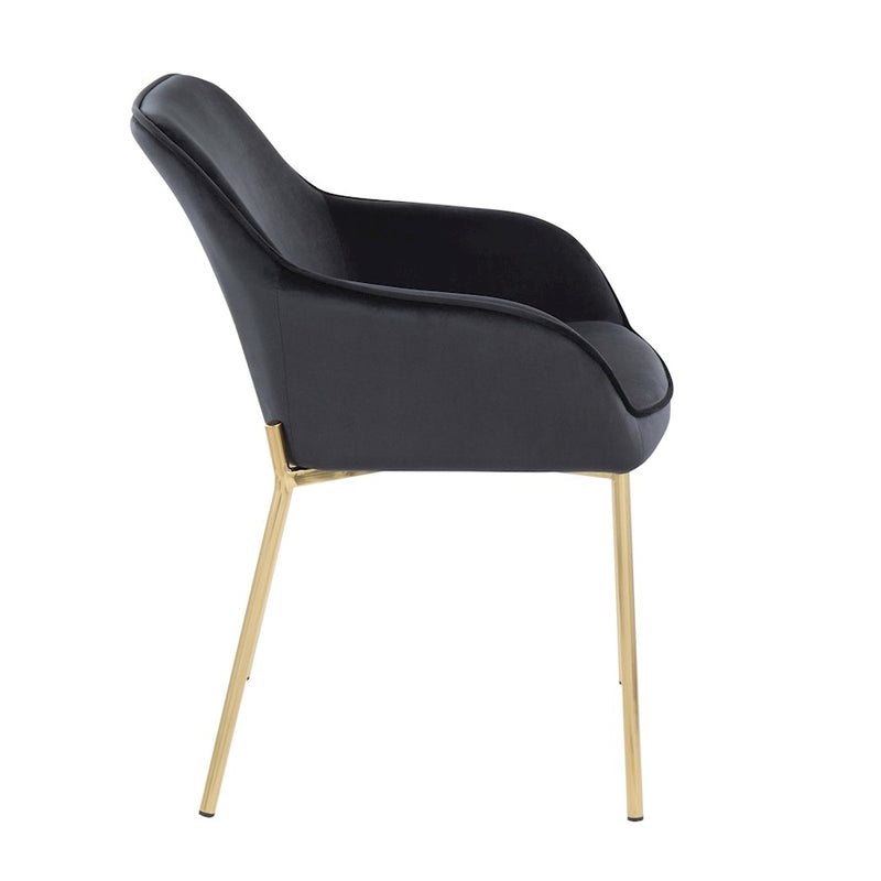 LumiSource Daniella Dining Chair, Set of 2, Gold/Black