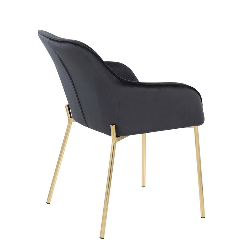 LumiSource Daniella Dining Chair, Set of 2, Gold/Black