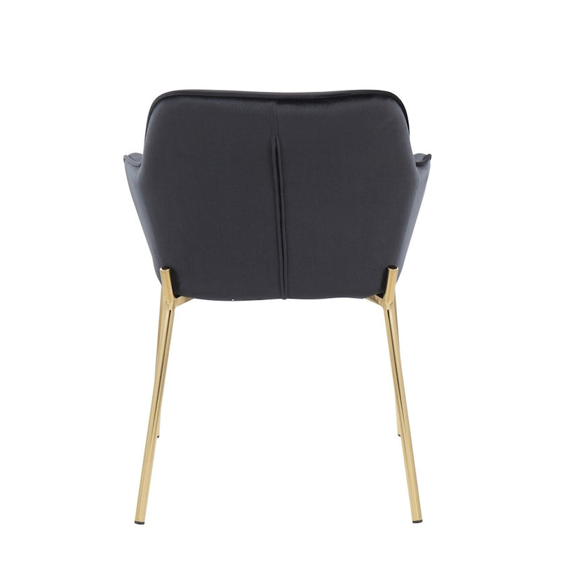 LumiSource Daniella Dining Chair, Set of 2, Gold/Black